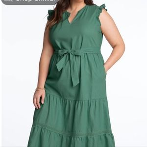 Linen Flutter Sleeve Dress NWT Size XL